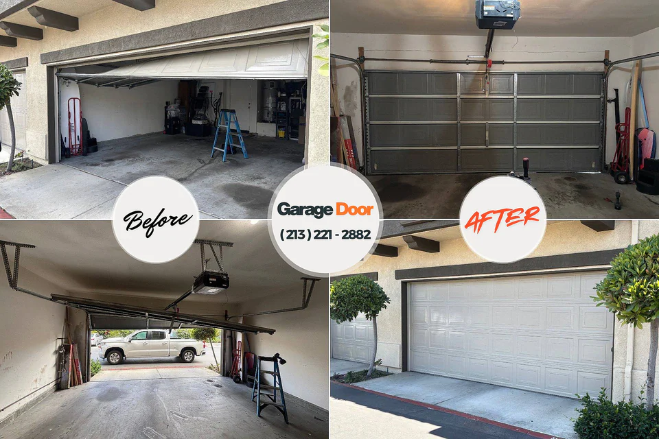 Before and after: garage door repair Shackle Island, TN